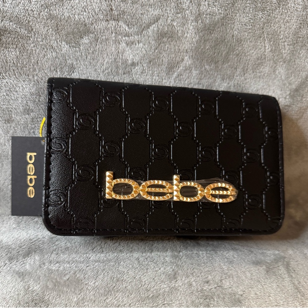 BEBE Black Cross Body with Gold Accents